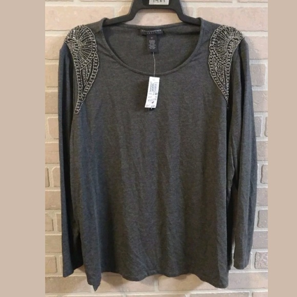 Grace Elements Tops - GRACE ELEMENTS Womens Plus Embellished Shirt